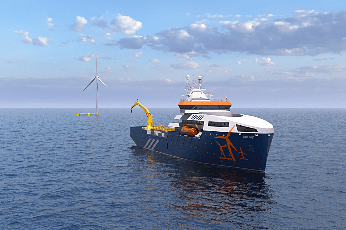 Saltwater presents Blue Sky, a Service operation vessel, specially designed for the emerging floating offshore wind market.